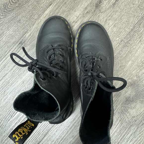 Dr. Martens Black Leather Combat Boots - Picture 3 of 7